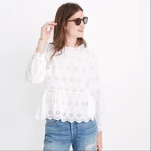 Madewell White Eyelet Blouse